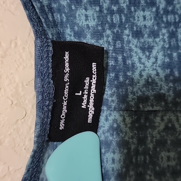 Blue/Aqua Maggie's Organics Tank Top Large Cotton - Picture 2 of 6